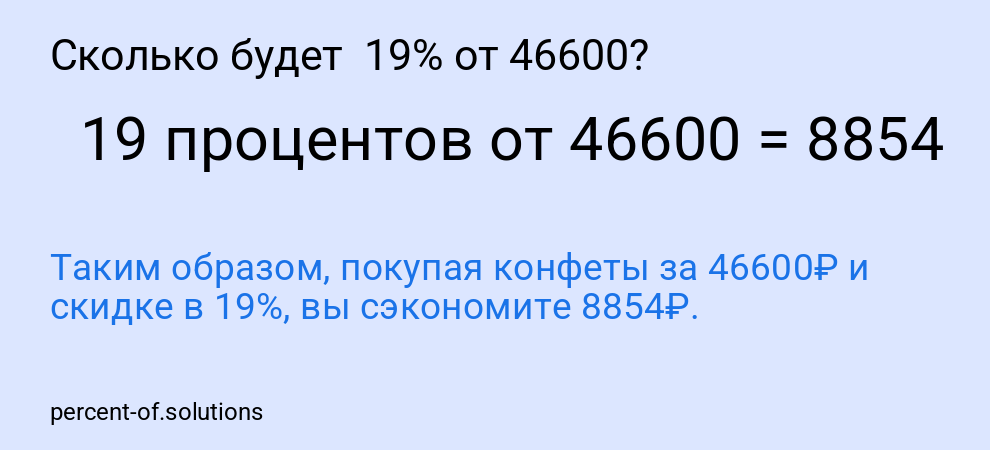 Сколько будет 19% от 46600?