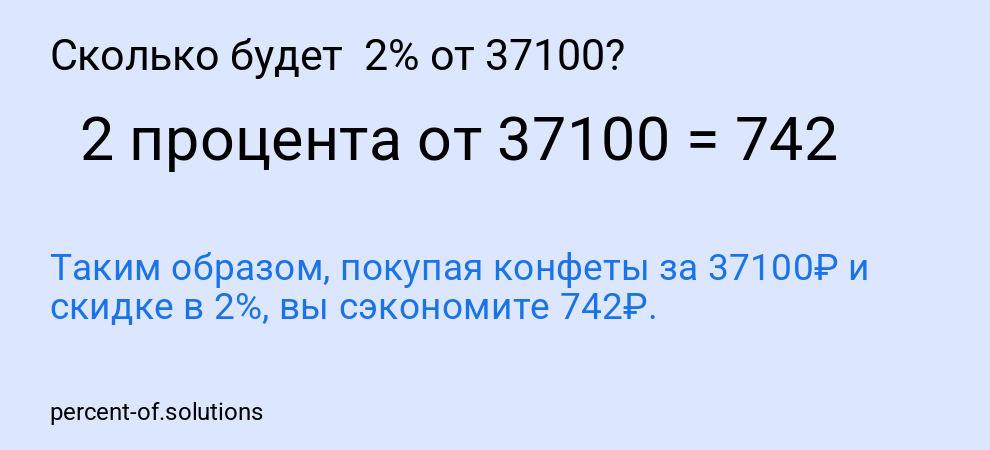 Сколько будет  2% от 37100?