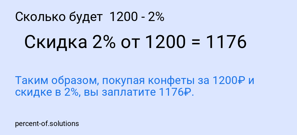 Сколько будет  1200 - 2%
