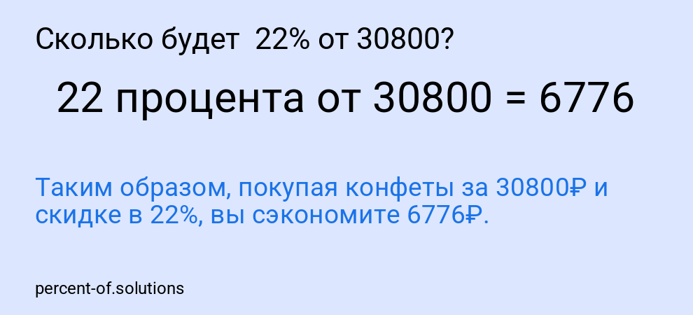 Сколько будет  22% от 30800?