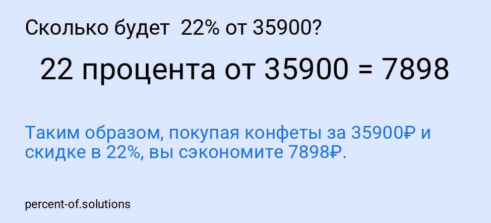 Сколько будет  22% от 35900?