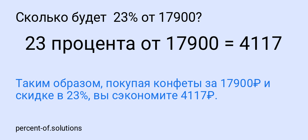 Сколько будет  23% от 17900?