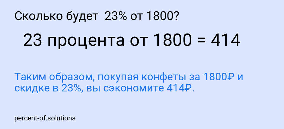 Сколько будет  23% от 1800?