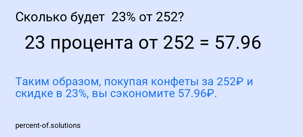 Сколько будет  23% от 252?
