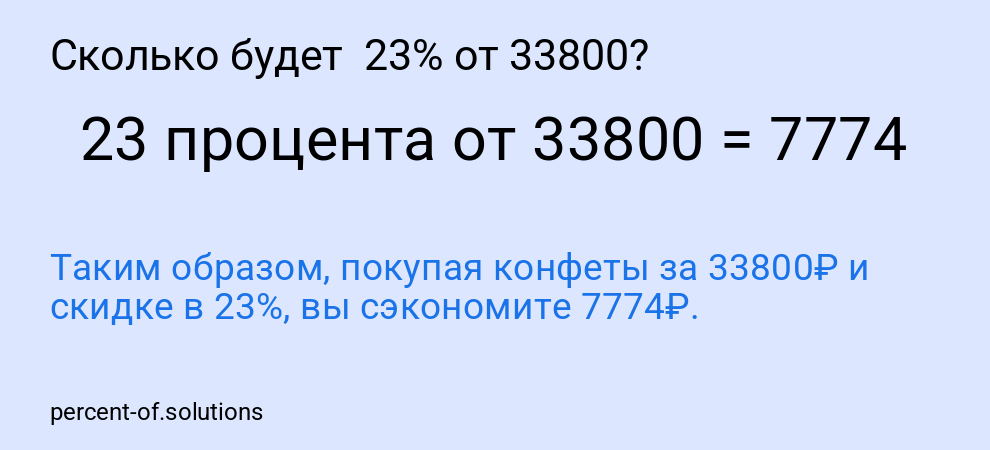Сколько будет  23% от 33800?