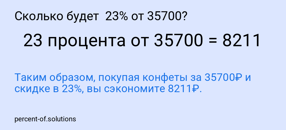 Сколько будет  23% от 35700?