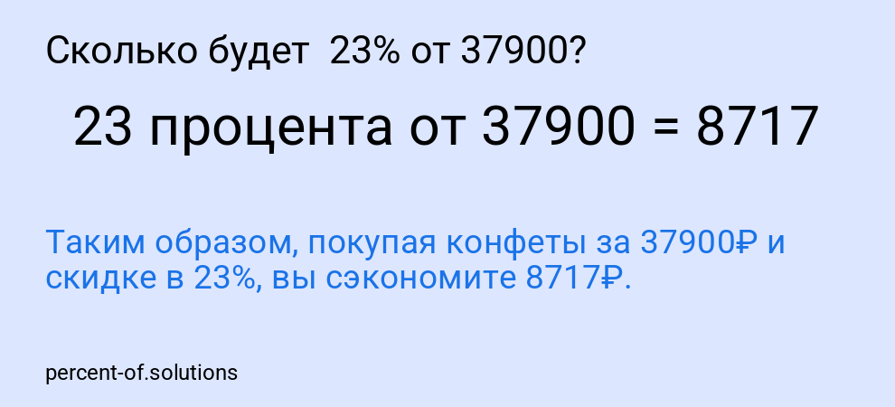 Сколько будет 23% от 37900?
