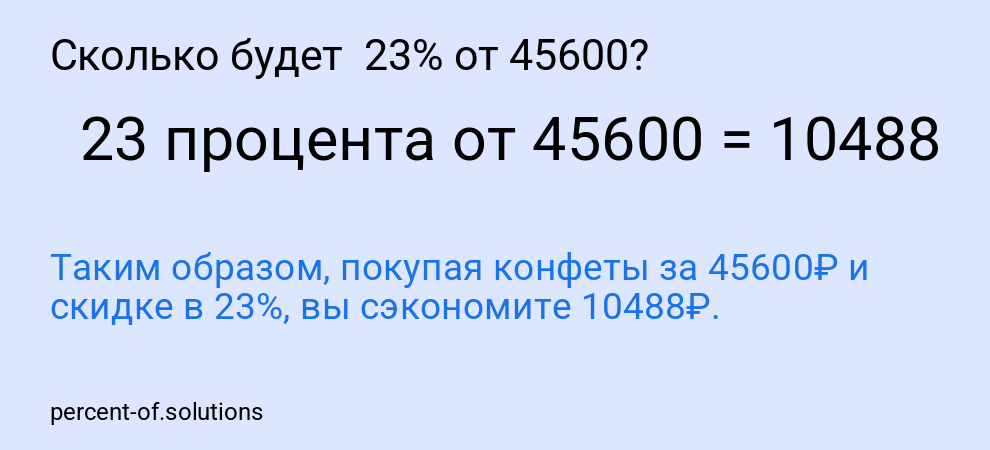 Сколько будет  23% от 45600?