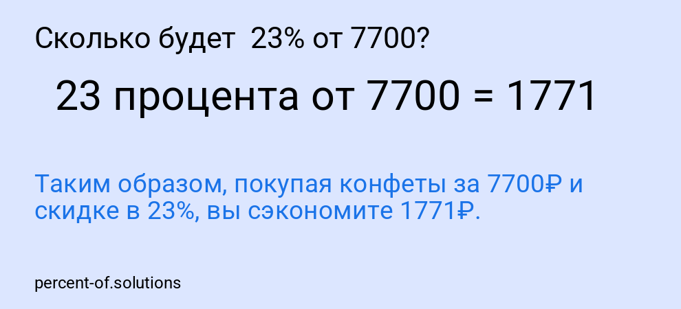 Сколько будет  23% от 7700?