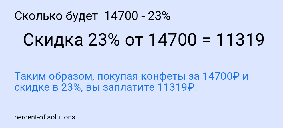 Сколько будет  14700 - 23%