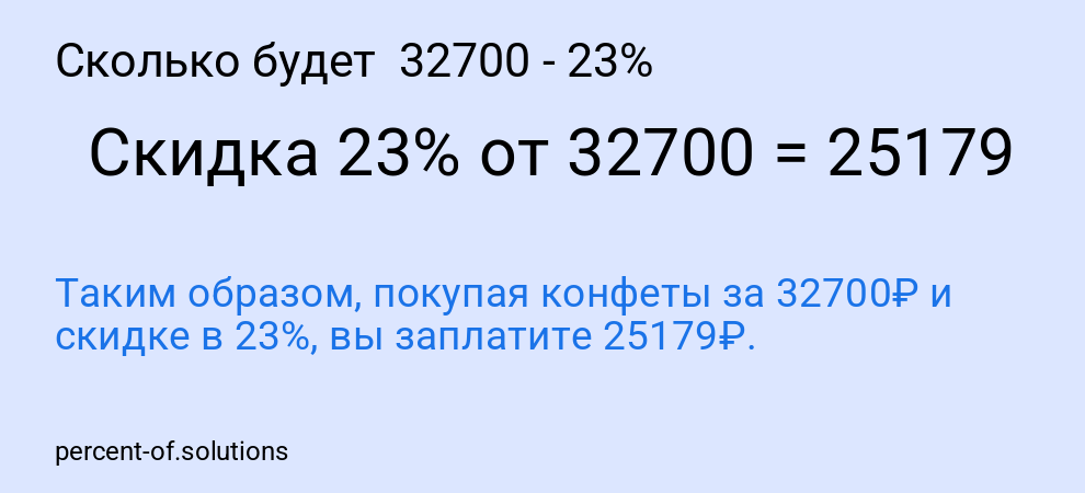 Сколько будет  32700 - 23%