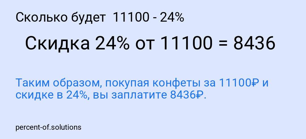 Сколько будет  11100 - 24%