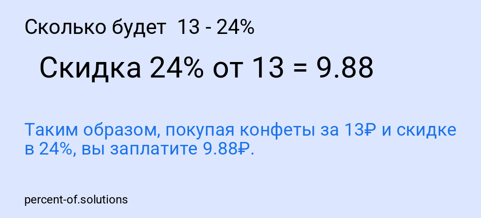Сколько будет  13 - 24%