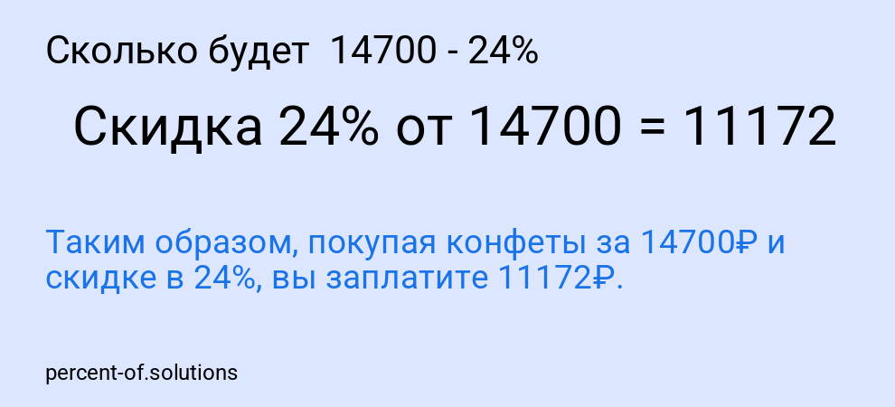 Сколько будет 14700 - 24%
