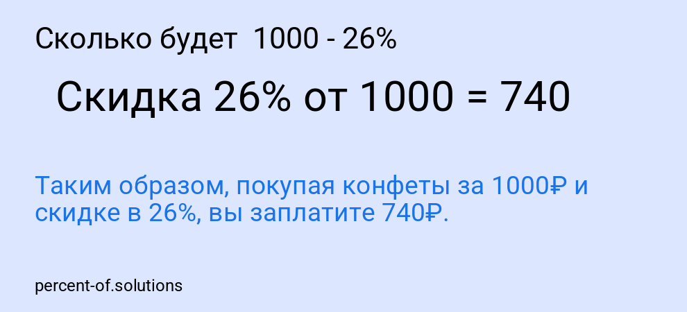 Сколько будет  1000 - 26%