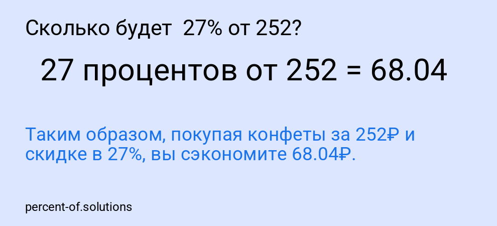 Сколько будет  27% от 252?