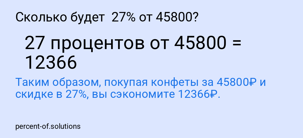 Сколько будет  27% от 45800?