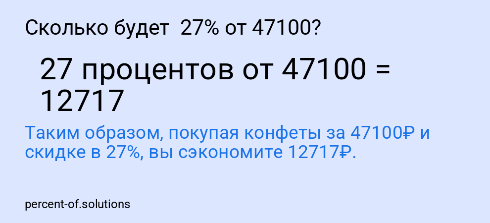 Сколько будет  27% от 47100?