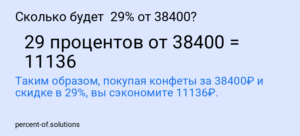 Сколько будет  29% от 38400?