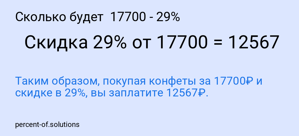 Сколько будет  17700 - 29%