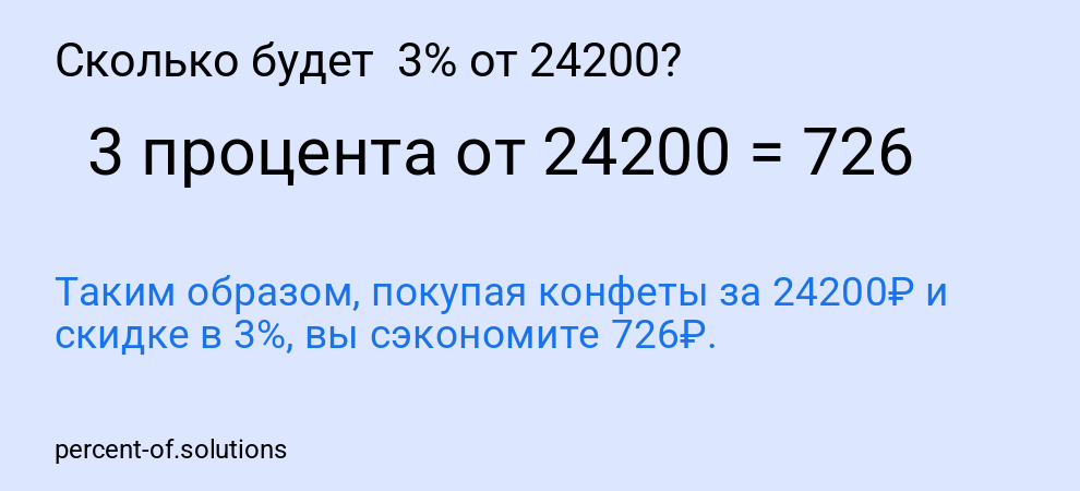 Сколько будет 3% от 24200?