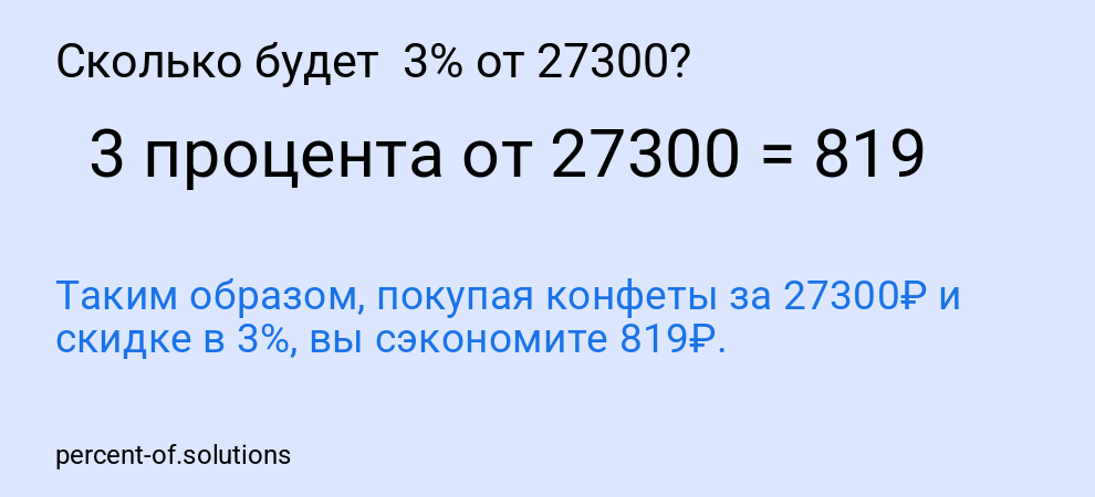 Сколько будет 3% от 27300?