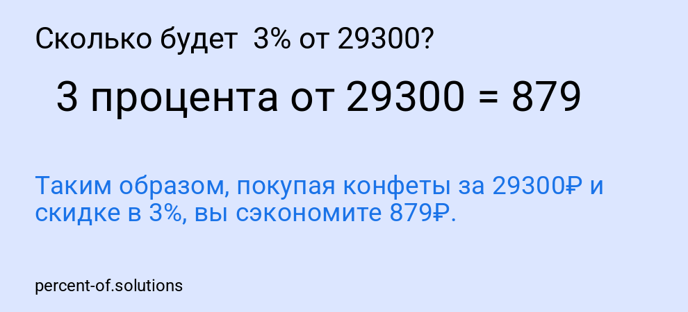 Сколько будет  3% от 29300?