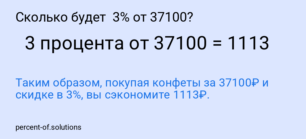 Сколько будет  3% от 37100?