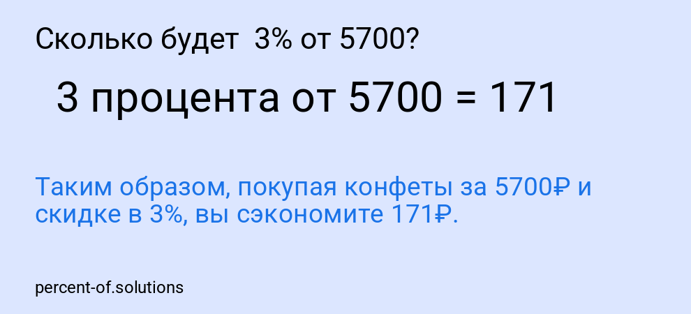 Сколько будет  3% от 5700?