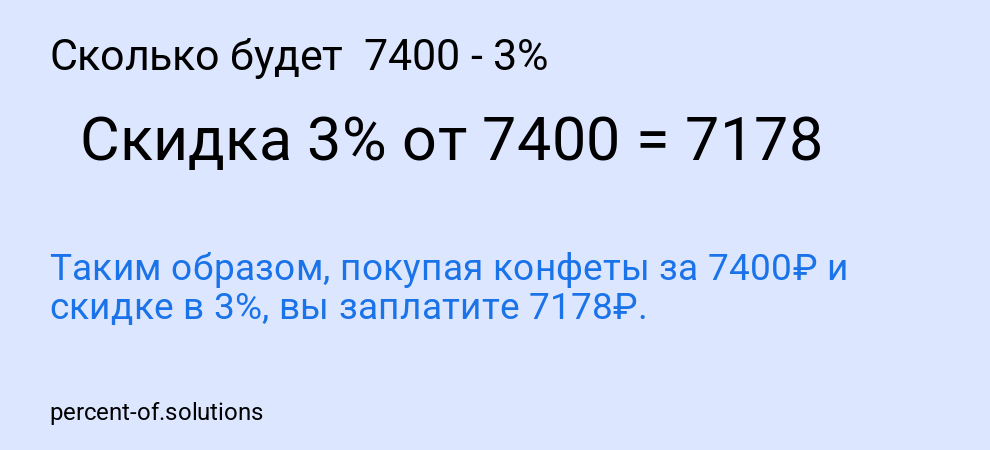 Сколько будет  7400 - 3%