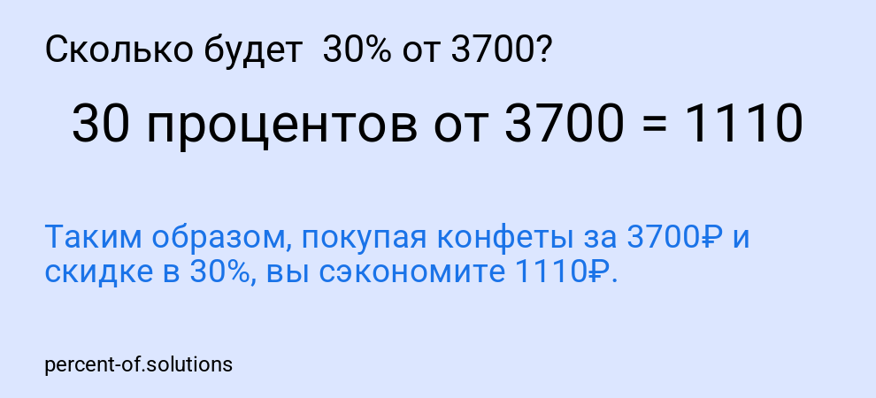 Сколько будет  30% от 3700?