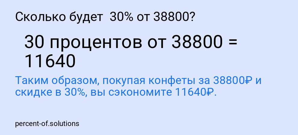 Сколько будет  30% от 38800?