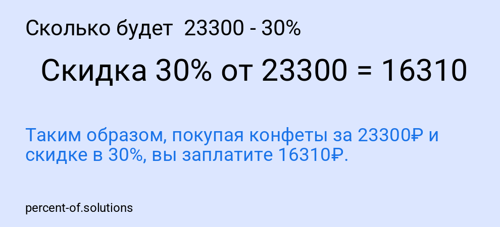 Сколько будет 23300 - 30%