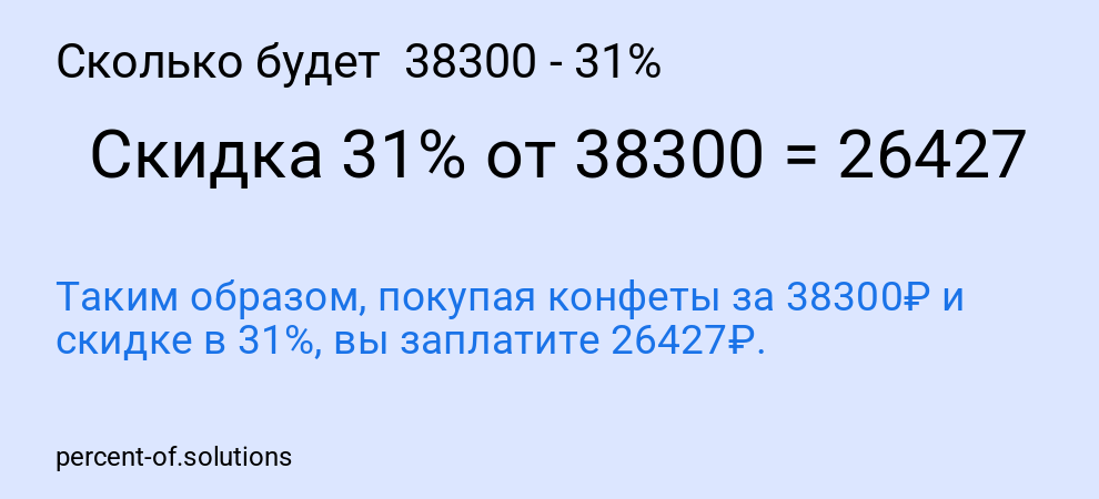 Сколько будет 38300 - 31%