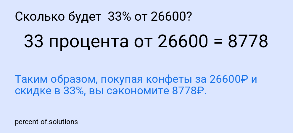 Сколько будет  33% от 26600?