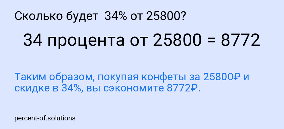 Сколько будет  34% от 25800?