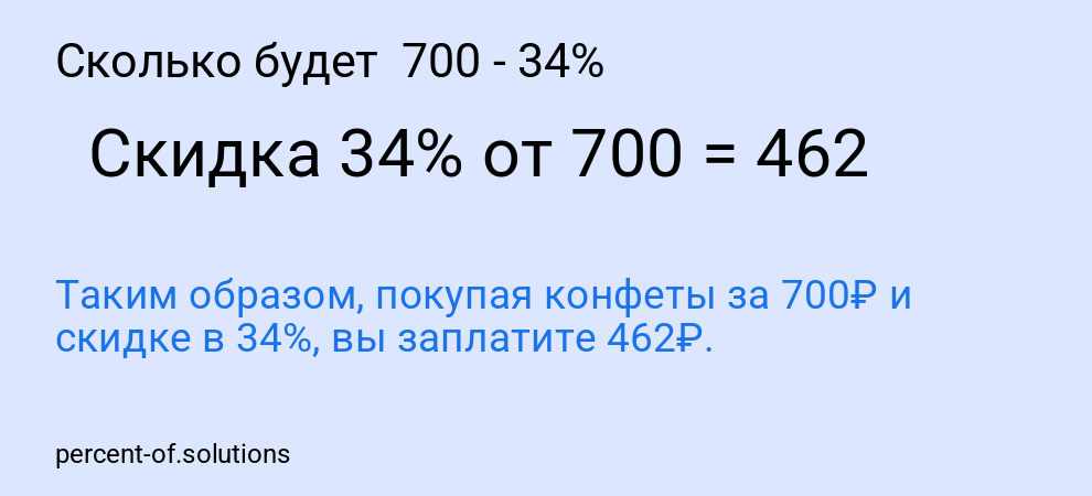 Сколько будет  700 - 34%