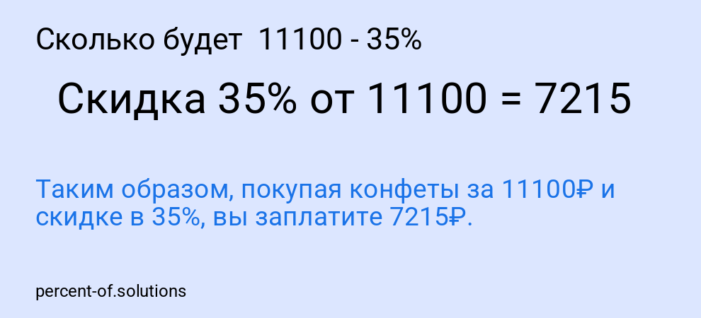 Сколько будет  11100 - 35%