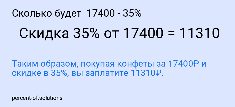 Сколько будет  17400 - 35%