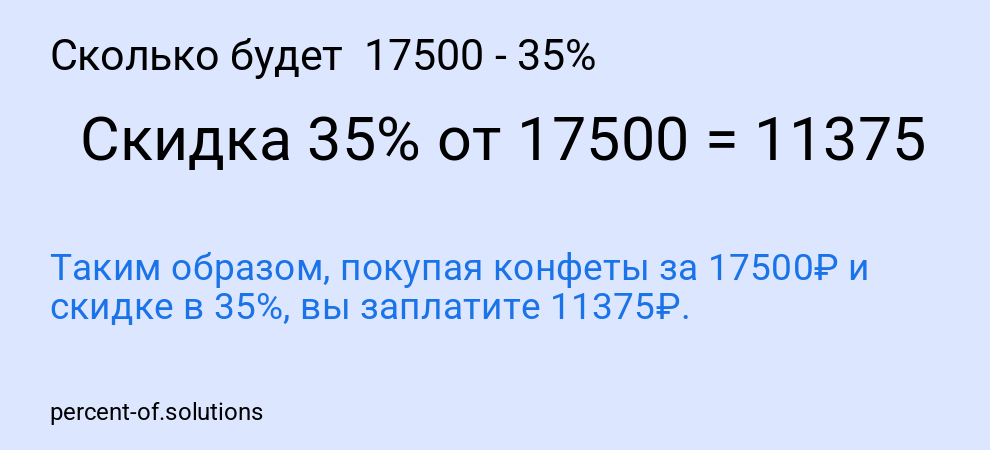 Сколько будет  17500 - 35%