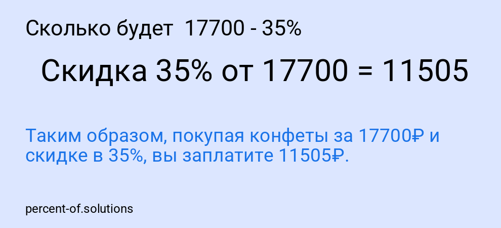 Сколько будет  17700 - 35%