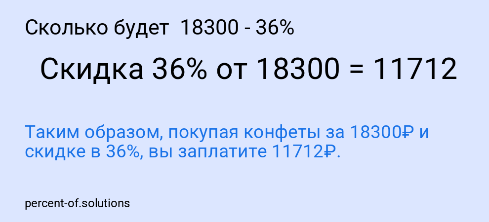 Сколько будет  18300 - 36%