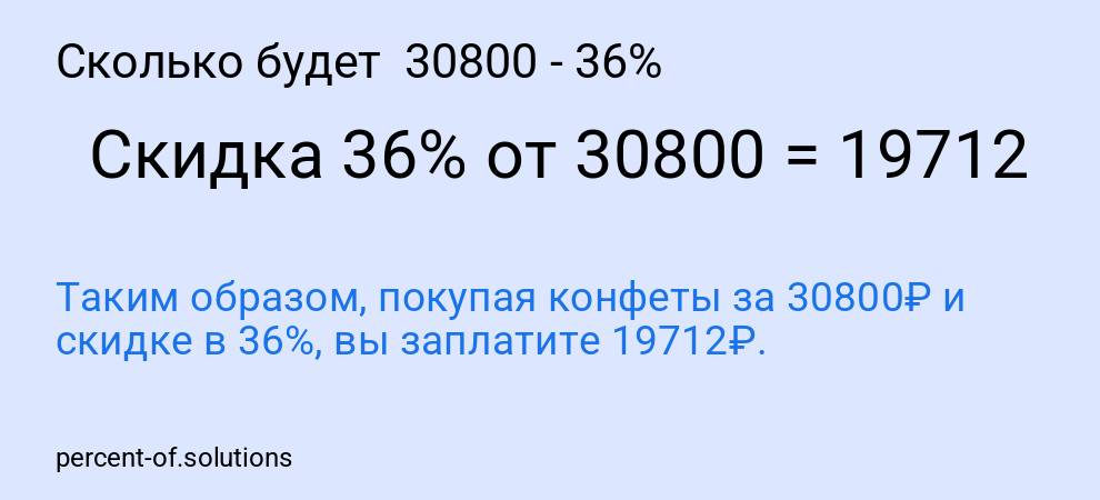 Сколько будет 30800 - 36%