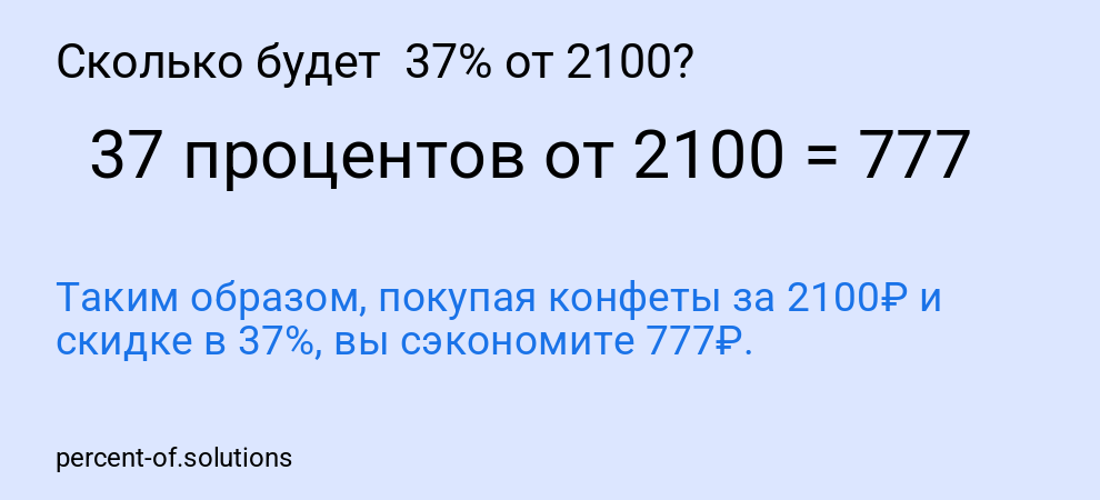 Сколько будет 37% от 2100?