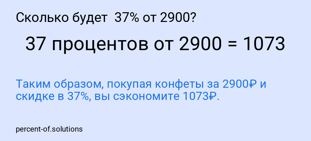Сколько будет  37% от 2900?