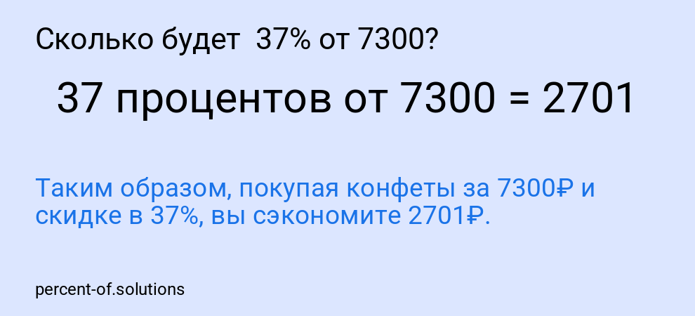 Сколько будет  37% от 7300?