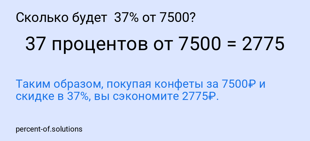 Сколько будет  37% от 7500?