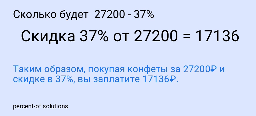 Сколько будет 27200 - 37%