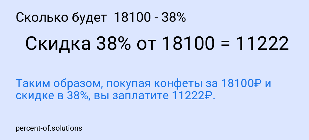 Сколько будет  18100 - 38%