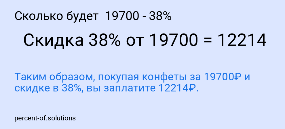 Сколько будет 19700 - 38%